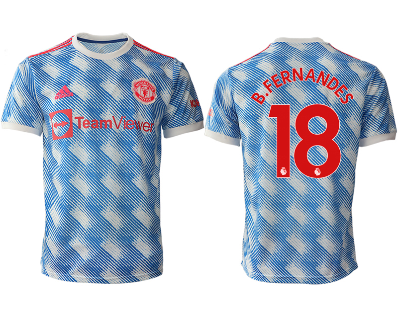 Men 2021-2022 Club Manchester United away aaa version blue #18 Soccer Jersey